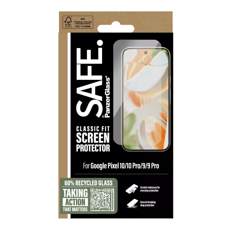 Szkło ochronne PanzerGlass SAFE. by Google Pixel 10 10 Pro 9 9 Pro odporne na zarysowania i wstrząsy