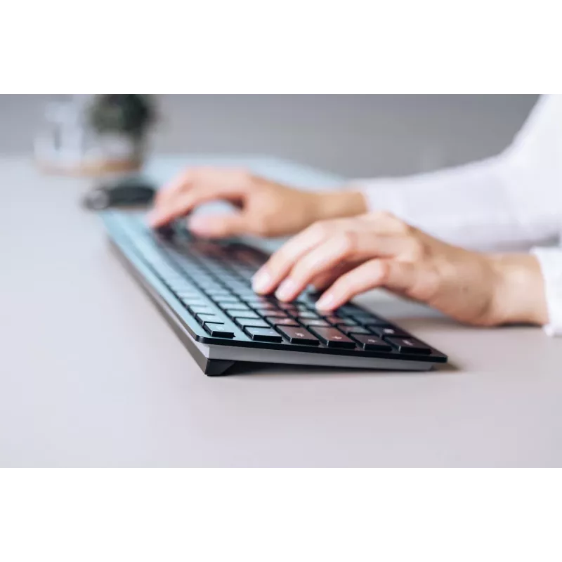 Klawiatura CHERRY KW 9100 cienki uniwersalna RF Wireless + Bluetooth AZERTY French czarna