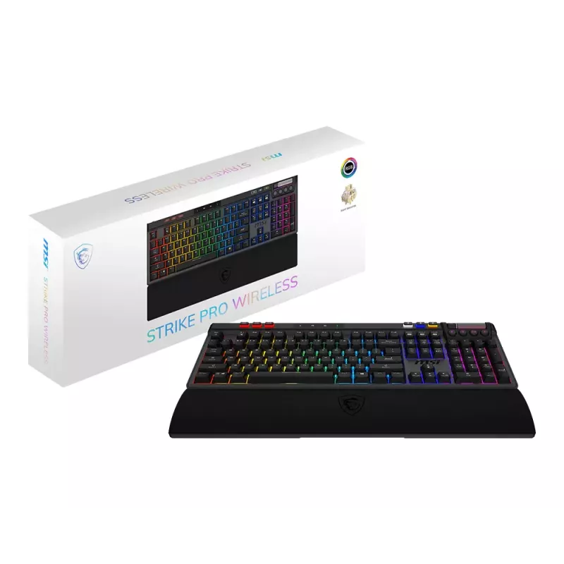 MSI Strike Pro Wireless Silent Mechaniczna Klawiatura Gamingowa, układ DE (QWERTZ), czarny