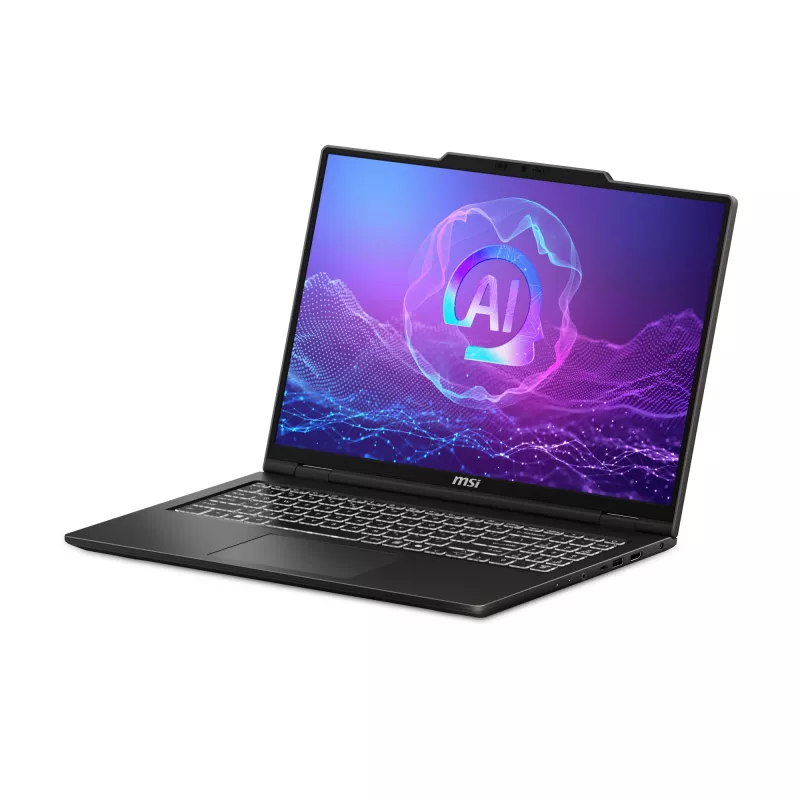 Laptop MSI Venture A16 AI+ A3HMG-036DE — 16 cali 2K (2048×1280), AMD Ryzen AI 7 340 2 GHz, 16 GB DDR5, 1 TB SSD, RTX 5050, Windows 11 Home, szary