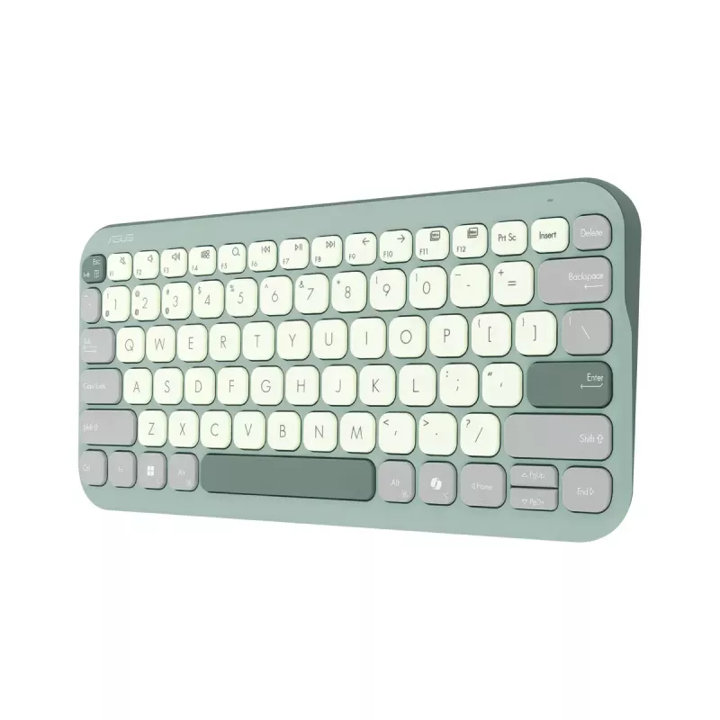 ASUS KW100 /GN/GE/81 klawiatura domowa Bluetooth QWERTZ niemiecka Zielona, Jasnozielona