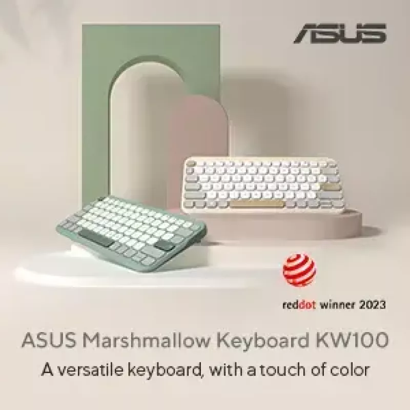 ASUS KW100 /GN/GE/81 klawiatura domowa Bluetooth QWERTZ niemiecka Zielona, Jasnozielona
