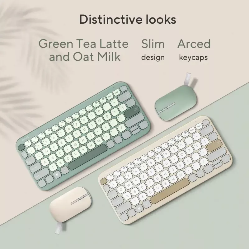 ASUS KW100 /GN/GE/81 klawiatura domowa Bluetooth QWERTZ niemiecka Zielona, Jasnozielona