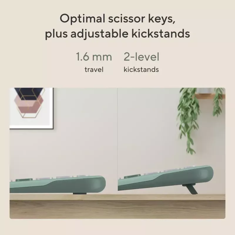 ASUS KW100 /GN/GE/81 klawiatura domowa Bluetooth QWERTZ niemiecka Zielona, Jasnozielona