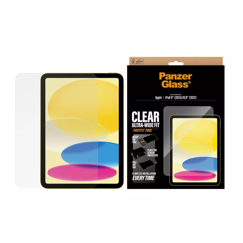PanzerGlass ® Szkło ochronne iPad 11 cali (2025-2026) | 10,9 cala (2022) | Ultra-Wide Fit z narzędziem Fastfit