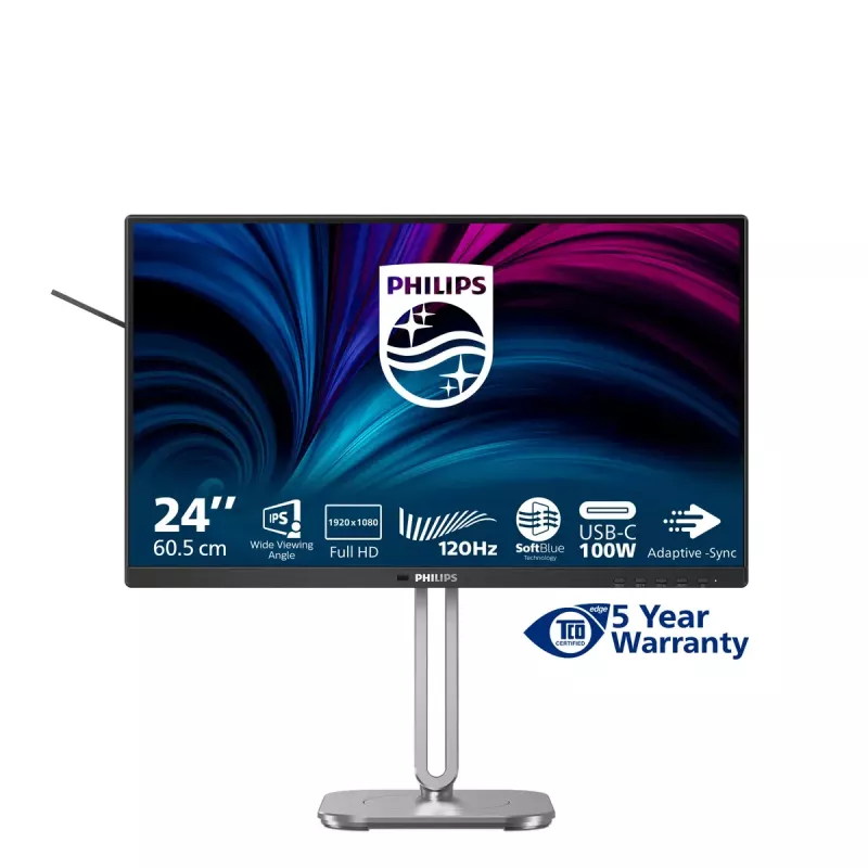 Monitor komputerowy Philips 4000 series 24B2U4301/00 60,5 cm (23,8 cala) 1920 x 1080 pikseli Full HD LCD Szary