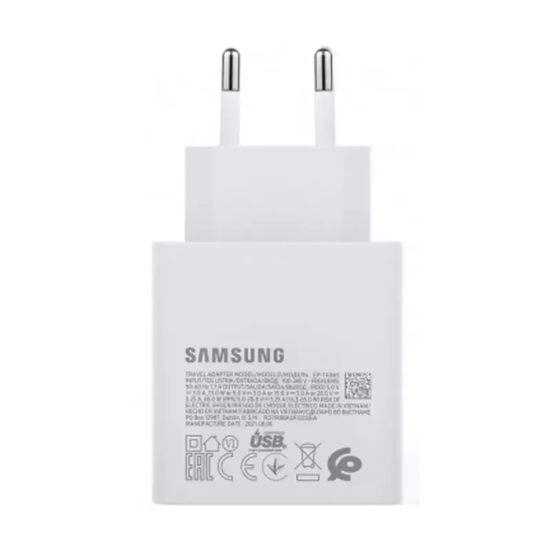 Ładowarka Samsung 65 W PD USB-C TA865W biała — szybka ładowarka 65 W PD USB-C