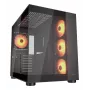 COUGAR PC Midi Tower Case FV150 ARGB — czarny, ATX/MicroATX/Mini-ITX, 3x120 mm przód + 1x120 mm tył, 2x3.5 cala i 2x2.5 cala zatoki