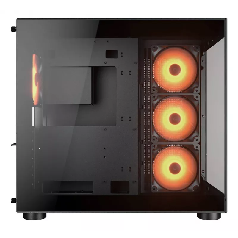 COUGAR PC Midi Tower Case FV150 ARGB — czarny, ATX/MicroATX/Mini-ITX, 3x120 mm przód + 1x120 mm tył, 2x3.5 cala i 2x2.5 cala zatoki