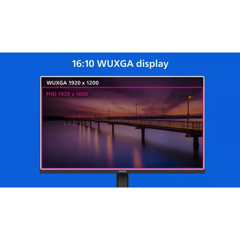 Philips 3000 series 24B2U3301D/00 monitor komputerowy 61,2 cm (24,1 cala) 1920 x 1200 pikseli WUXGA LCD Czarny