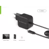 Conceptronic OZUL04BE 67W GaN USB PD Charger, Built-in USB-C kabel
