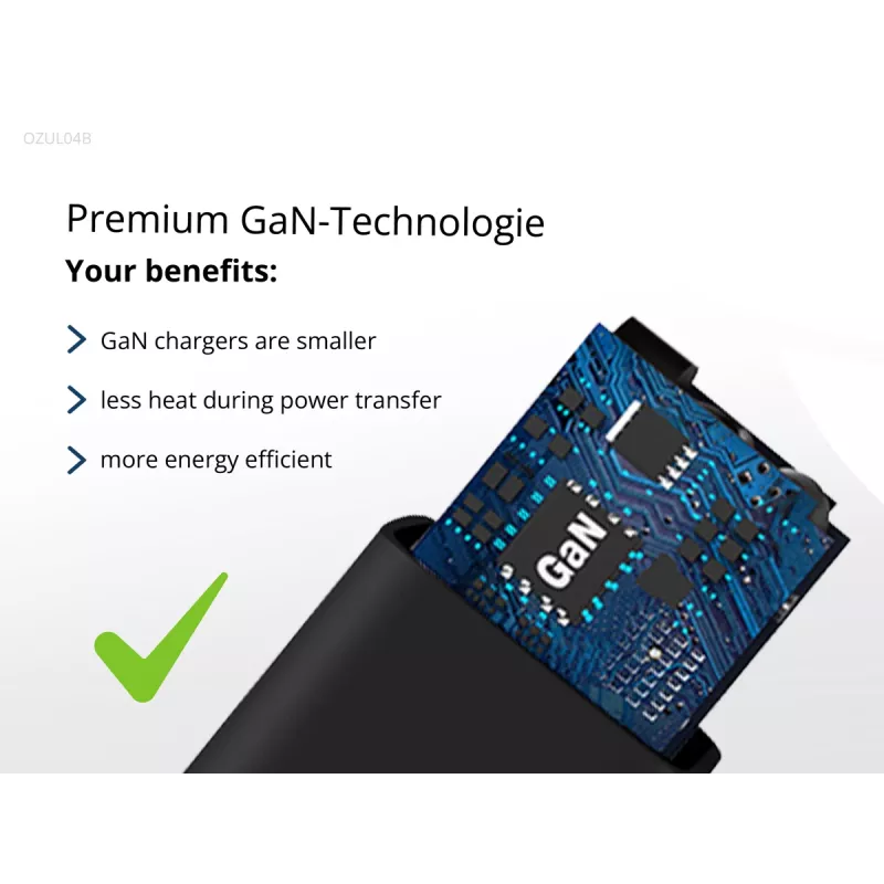Conceptronic OZUL04BE 67W GaN USB PD Charger, Built-in USB-C kabel