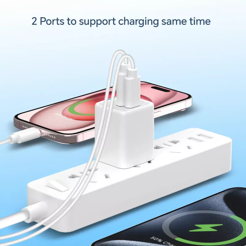 Ładowarka Conceptronic 2-portowa 20W GaN USB PD, USB-C x 1, USB-A x 1, QC 3.0, PPS