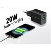 Ładowarka sieciowa Conceptronic 2-portowa 20W GaN USB PD, USB-C x 1, USB-A x 1, QC 3.0, PPS