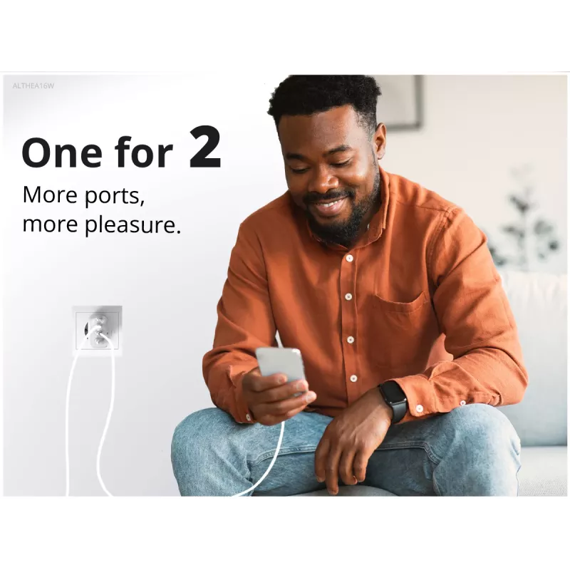 Ładowarka sieciowa Conceptronic 2-portowa 33 W GaN USB PD z kablem ładującym 3-w-1, USB-C x 1, USB-A x 1, QC 3.0, PPS