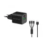 Conceptronic 2-Port 33W GaN USB PD Charger z kablem 3-w-1, USB-C x 1, USB-A x 1, QC 3.0, PPS