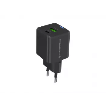 Conceptronic 2-Port 33W GaN USB PD Charger z kablem 3-w-1, USB-C x 1, USB-A x 1, QC 3.0, PPS
