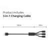 Conceptronic 2-Port 33W GaN USB PD Charger z kablem 3-w-1, USB-C x 1, USB-A x 1, QC 3.0, PPS