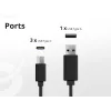 Ładowarka Conceptronic 4-portowa 100 W GaN USB PD z kablem ładującym USB-C, USB-C x 3, USB-A x 1, QC 3.0, PPS
