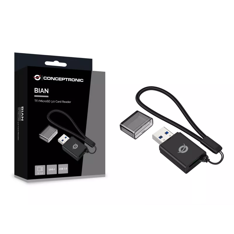 Conceptronic BIAN07B czytnik kart TF/MicroSD 3.0, UHS-I, USB 3.0, 5Gb/s