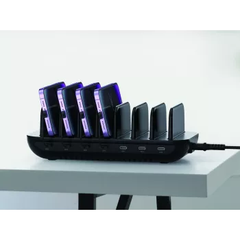 Conceptronic OZUL07B 160W 7-Port USB PD Charging Station, USB-C x 7, PD 3.0