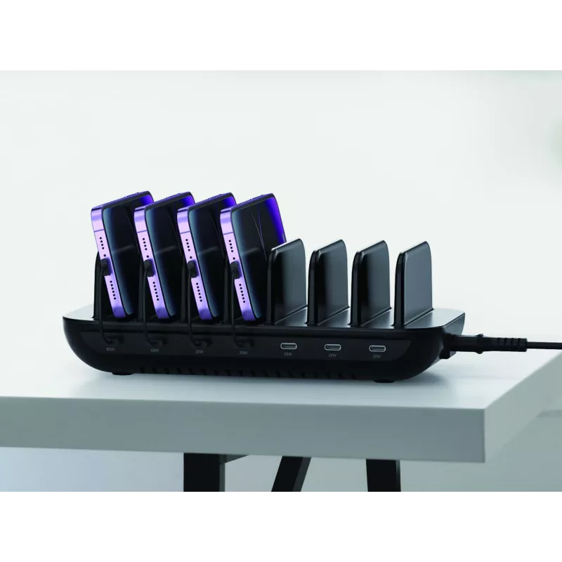 Conceptronic OZUL07B 160W 7-Port USB PD Charging Station, USB-C x 7, PD 3.0