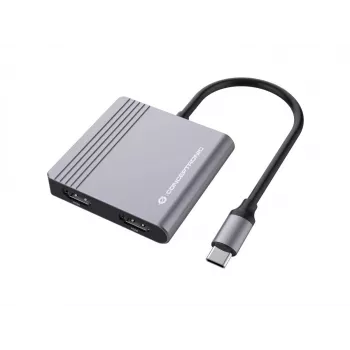 Conceptronic DONN13G stacja dokująca/replikator portów do laptopa Przewodowa USB 3.2 Gen 1 (3.1 Gen 1) Type-C Szary