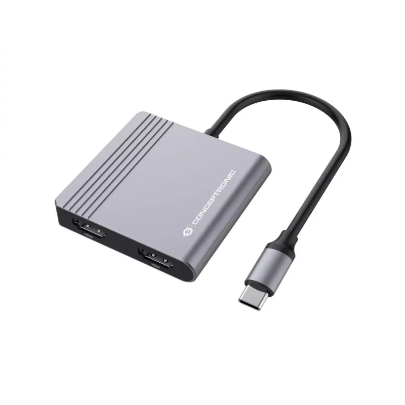 Conceptronic DONN13G stacja dokująca/replikator portów do laptopa Przewodowa USB 3.2 Gen 1 (3.1 Gen 1) Type-C Szary