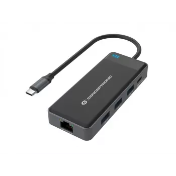 Conceptronic DONN14G stacja dokująca/port replikator do laptopa Przewodowa USB 3.2 Gen 1 (3.1 Gen 1) Type-C Szary