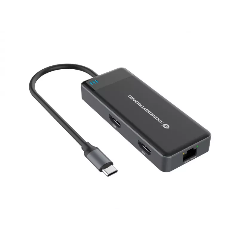 Conceptronic DONN14G stacja dokująca/port replikator do laptopa Przewodowa USB 3.2 Gen 1 (3.1 Gen 1) Type-C Szary