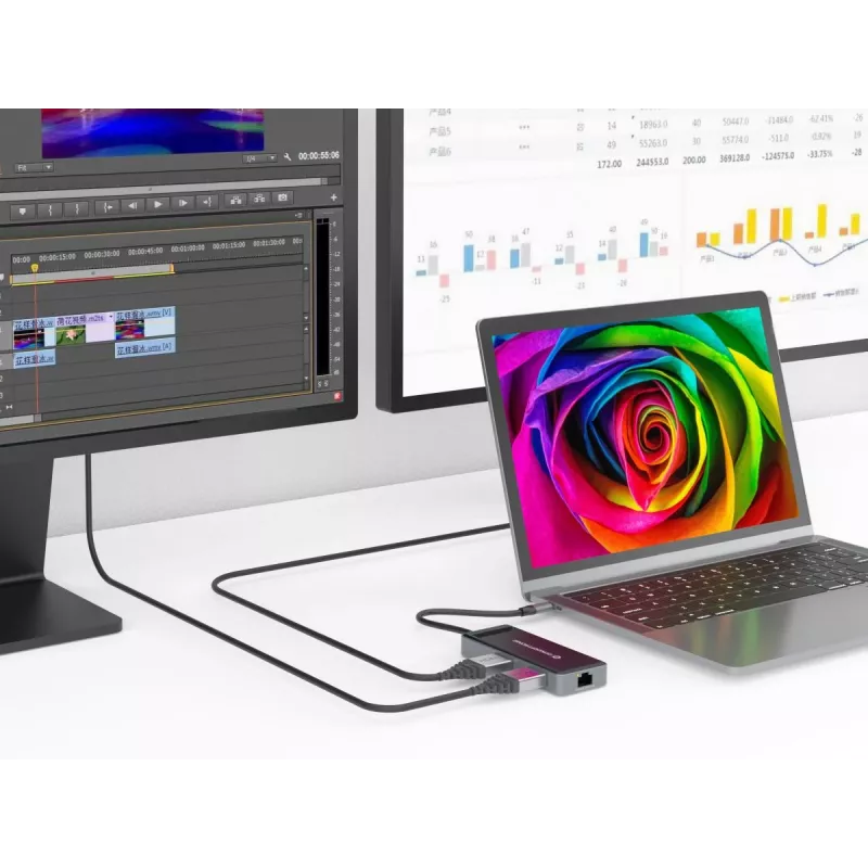 Conceptronic DONN14G stacja dokująca/port replikator do laptopa Przewodowa USB 3.2 Gen 1 (3.1 Gen 1) Type-C Szary