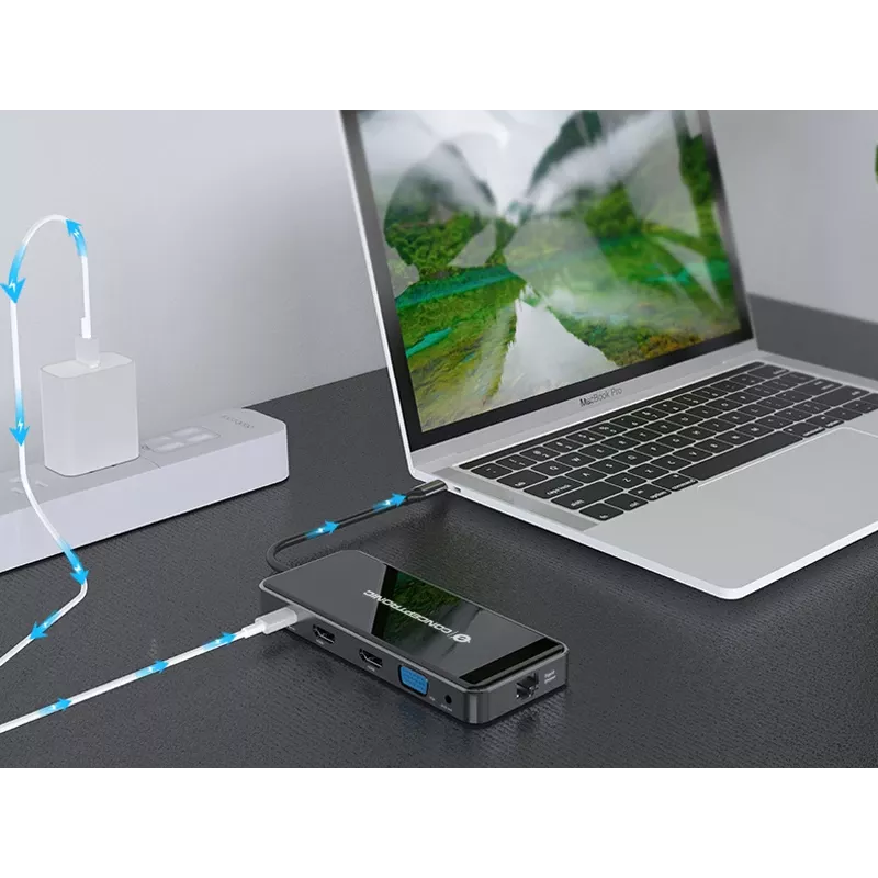 Conceptronic DONN14G stacja dokująca/port replikator do laptopa Przewodowa USB 3.2 Gen 1 (3.1 Gen 1) Type-C Szary