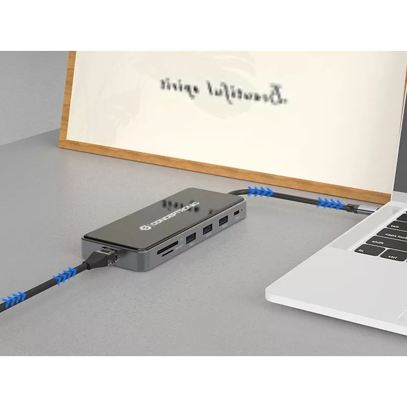 Conceptronic DONN14G stacja dokująca/port replikator do laptopa Przewodowa USB 3.2 Gen 1 (3.1 Gen 1) Type-C Szary