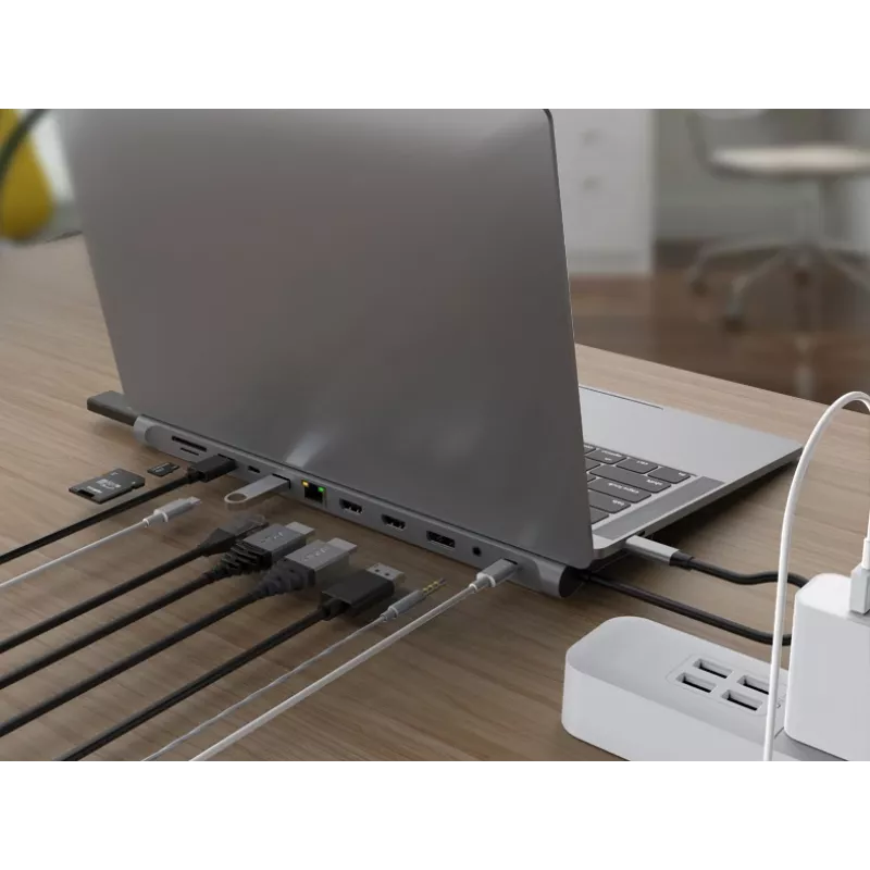 Conceptronic DONN17G stacja dokująca/replikator portów do laptopa Przewodowa USB 3.2 Gen 1 (3.1 Gen 1) Type-C Szary