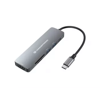 Conceptronic DONN11G 6-w-1 Stacja dokująca USB 3.2 Gen 1, HDMI, 100W USB PD, USB 3.0, USB 2.0, SD, TF/MicroSD