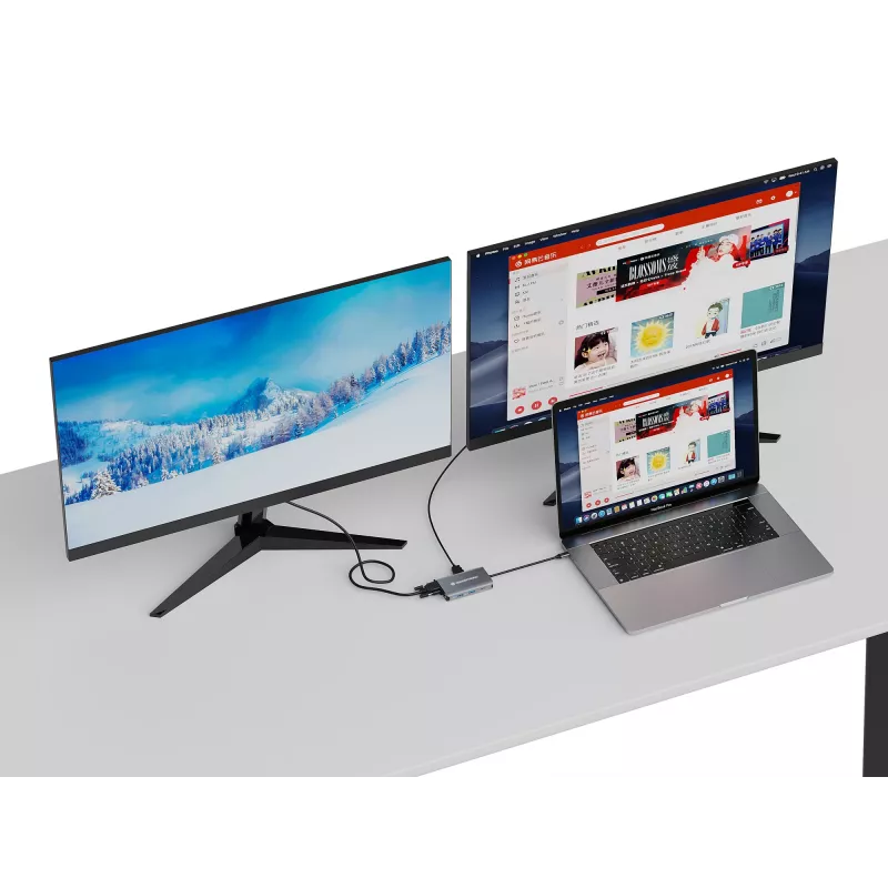 Conceptronic DONN21G stacja dokująca/replikator portów do laptopa Przewodowa USB 3.2 Gen 1 (3.1 Gen 1) Type-C Szary
