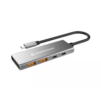 Conceptronic HUBBIES15G hub interfejsowy USB 3.2 Gen 2 (3.1 Gen 2) Type-C 10000 Mbit/s Szary