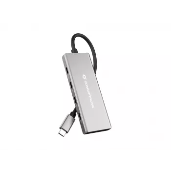 Koncentrator interfejsu Conceptronic HUBBIES17G USB 3.2 Gen 2 (3.1 Gen 2) Type-C 10000 Mbit/s Szary