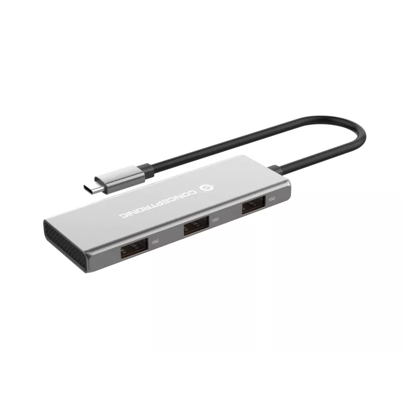 Koncentrator interfejsu Conceptronic HUBBIES17G USB 3.2 Gen 2 (3.1 Gen 2) Type-C 10000 Mbit/s Szary