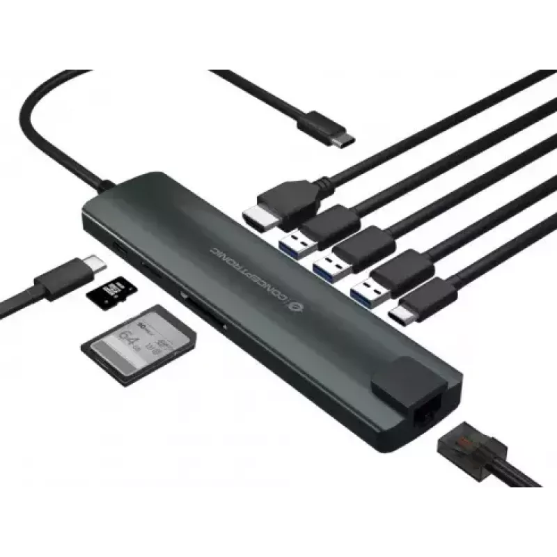 Conceptronic DONN 9-w-1 Wielofunkcyjny adapter koncentratora USB