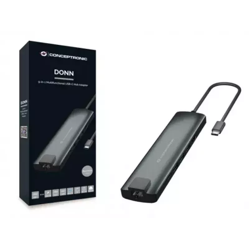 Conceptronic DONN 9-w-1 Wielofunkcyjny adapter koncentratora USB