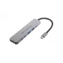 Stacja dokująca 6-w-1 USB 3.2 Gen 1 CONCEPTRONIC DONN33G HDMI, 2×USB-A 5Gbps, 2×USB-C 5Gbps, 100W USB PD, srebrna