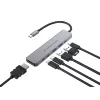 Stacja dokująca 6-w-1 USB 3.2 Gen 1 CONCEPTRONIC DONN33G HDMI, 2×USB-A 5Gbps, 2×USB-C 5Gbps, 100W USB PD, srebrna