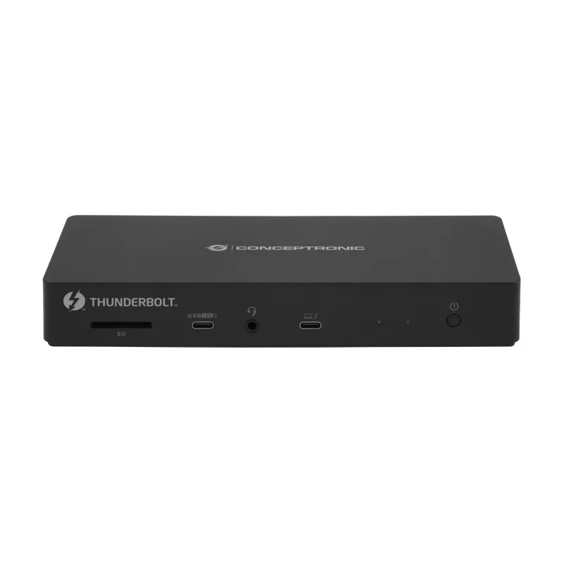 Conceptronic DONN30B 13-w-1 Stacja dokująca Thunderbolt 4, przewodowa, Thunderbolt 4, 96 W, 3,5 mm, 10,100,1000,2000,2500 Mbit/s, IEEE 802.3bz