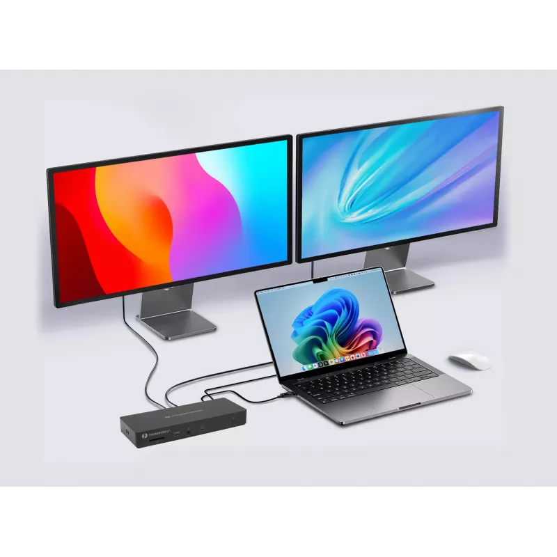 Conceptronic DONN30B 13-w-1 Stacja dokująca Thunderbolt 4, przewodowa, Thunderbolt 4, 96 W, 3,5 mm, 10,100,1000,2000,2500 Mbit/s, IEEE 802.3bz