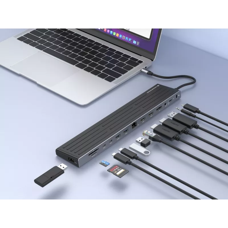 Stacja dokująca Conceptronic DONN32B 14-w-1 USB 3.2 Gen 1 HDMI DP