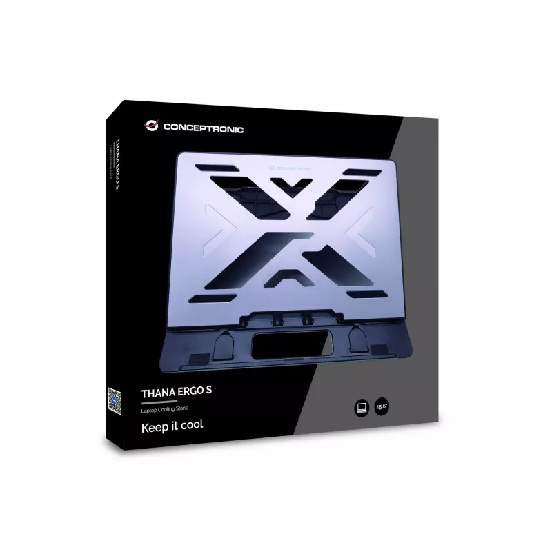 Conceptronic THANA ERGO S, podstawka chłodząca do laptopów Podstawka do laptopa Szary 39,6 cm (15,6 cala)