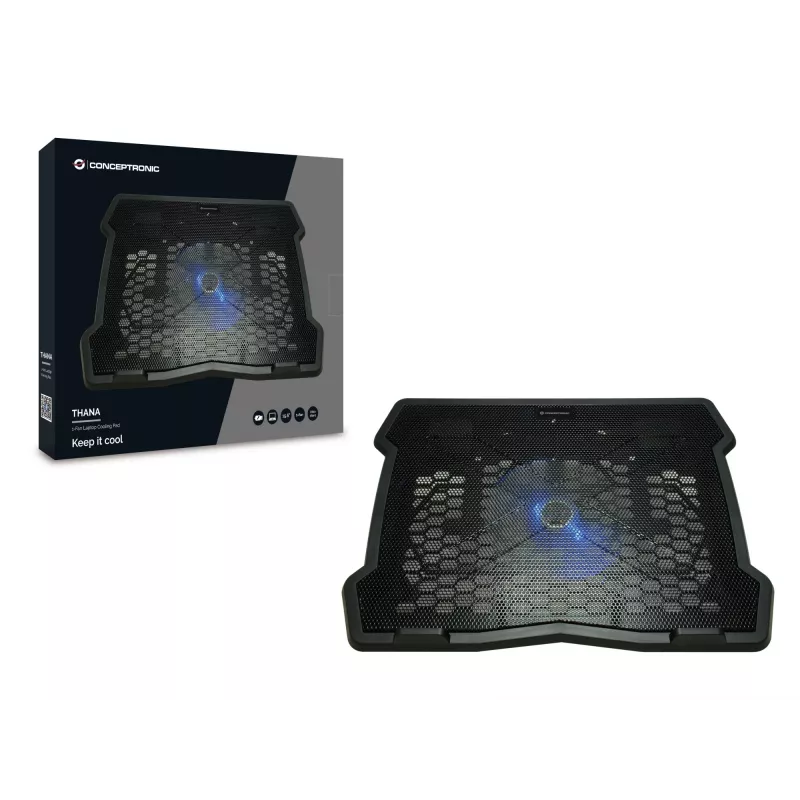 Conceptronic THANA05B podkładka chłodząca do laptopa 39.6 cm (15.6 cala) Czarna