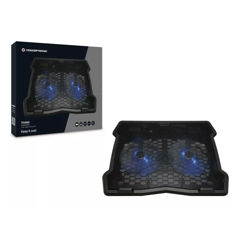 Conceptronic THANA06B podkładka chłodząca do laptopa 39,6 cm (15,6 cala) czarna