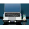 Podstawka chłodząca do laptopa gamingowego Conceptronic THYIA ERGO z 6 wentylatorami, 43,2 cm (17 cali), 6 szt., przyciski, szary, niebieski, zielony, czerwony, Chiny